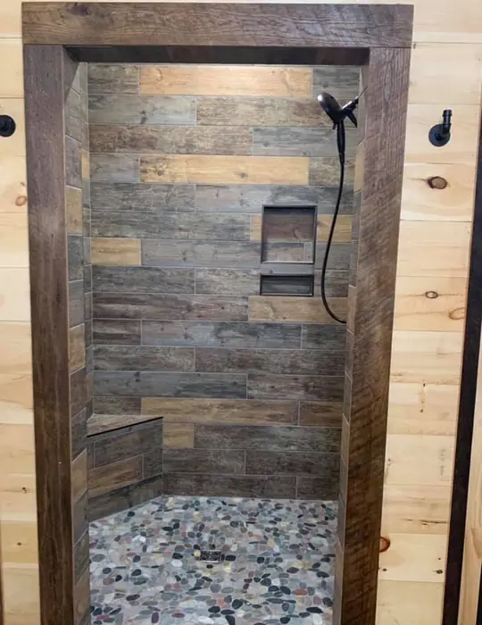 Custom tile shower detail